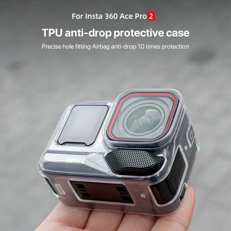 For Insta360 Ace / Ace Pro / Pro 2 Body Soft TPU Protective Case with Lens Cover(Ink Grey) - Case & Bags by buy2fix | Online Shopping UK | buy2fix