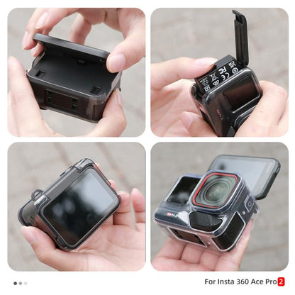 For Insta360 Ace / Ace Pro / Pro 2 Body Soft TPU Protective Case with Lens Cover(Ink Grey) - Case & Bags by buy2fix | Online Shopping UK | buy2fix