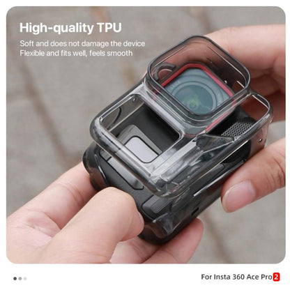 For Insta360 Ace / Ace Pro / Pro 2 Body Soft TPU Protective Case with Lens Cover(Transparent) - Case & Bags by buy2fix | Online Shopping UK | buy2fix