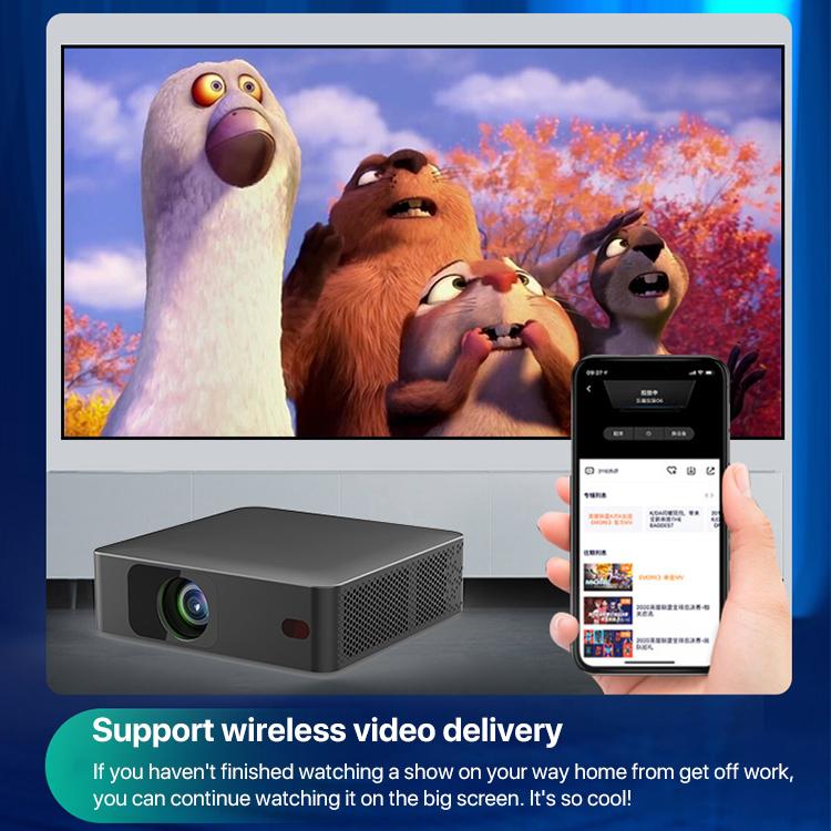 N5 1280x720P Android 9.0 System Wireless Same Screen Smart HD Projector, Plug:AU Plug(Black) - Mini Projector by buy2fix | Online Shopping UK | buy2fix