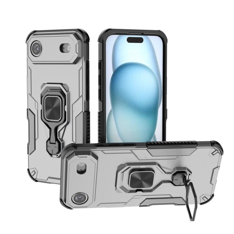 For iPhone Air Metal Kickstand TPU Hybrid PC Phone Case(Grey) - iPhone Air Cases by buy2fix | Online Shopping UK | buy2fix