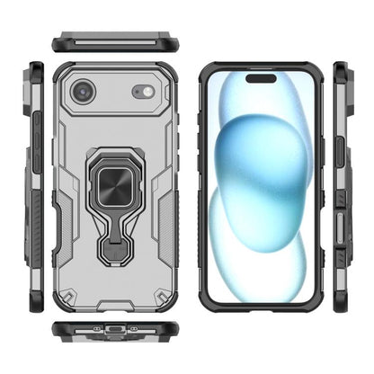 For iPhone Air Metal Kickstand TPU Hybrid PC Phone Case(Grey) - iPhone Air Cases by buy2fix | Online Shopping UK | buy2fix