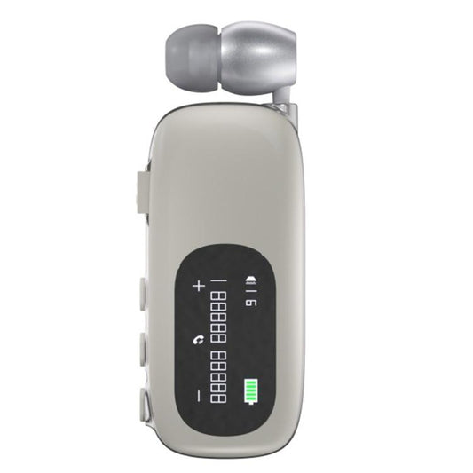 K75 Long Battery Life Business Collar Clip Type Single Ear Bluetooth Earphones(Matt Silver) - In Ear Wired Earphone by buy2fix | Online Shopping UK | buy2fix
