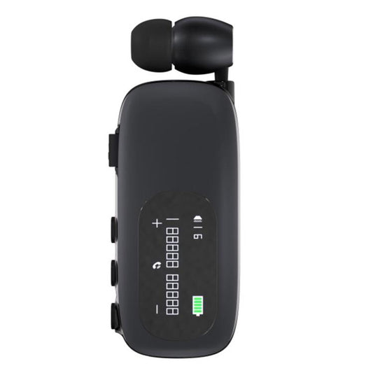 K75 Long Battery Life Business Collar Clip Type Single Ear Bluetooth Earphones(Matt Black) - In Ear Wired Earphone by buy2fix | Online Shopping UK | buy2fix