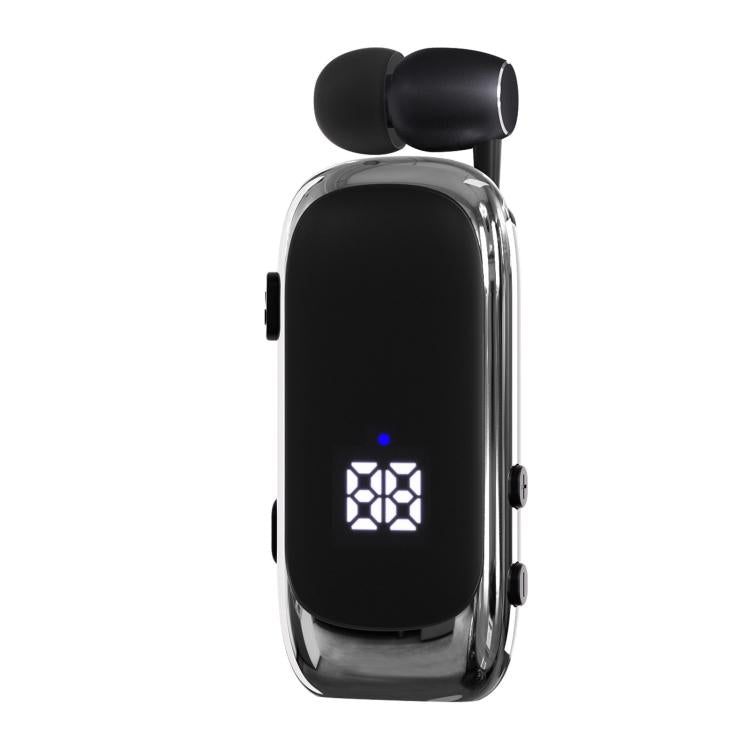 K88 Business Lavalier Single Ear Bluetooth Earphones(Black Silver) - TWS Earphone by buy2fix | Online Shopping UK | buy2fix