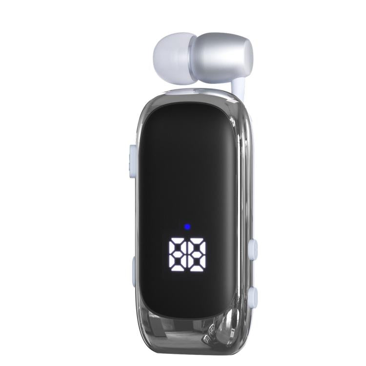 K88 Business Lavalier Single Ear Bluetooth Earphones(White Silver) - TWS Earphone by buy2fix | Online Shopping UK | buy2fix