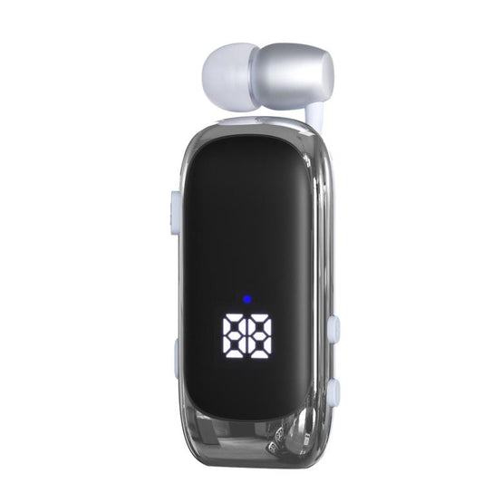 K88 Business Lavalier Single Ear Bluetooth Earphones(White Silver) - TWS Earphone by buy2fix | Online Shopping UK | buy2fix