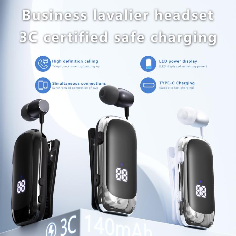 K88 Business Lavalier Single Ear Bluetooth Earphones(Black) - TWS Earphone by buy2fix | Online Shopping UK | buy2fix