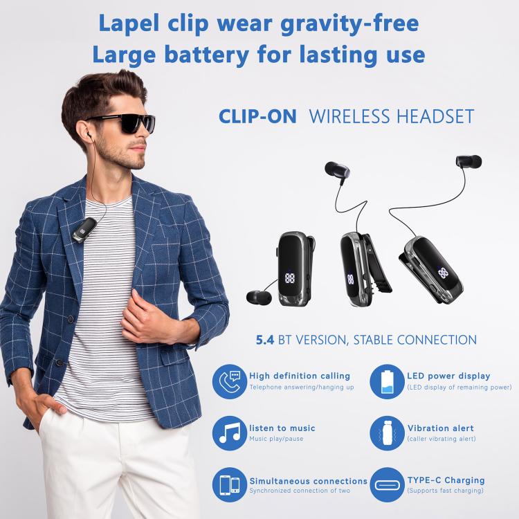 K88 Business Lavalier Single Ear Bluetooth Earphones(Black) - TWS Earphone by buy2fix | Online Shopping UK | buy2fix