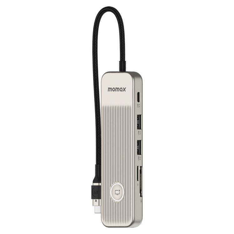 MOMAX DH19L 1-Link 9 in 1 Type-C Multifunctional HUB Adapter Docking Station(Titanium Gold) - USB HUB by MOMAX | Online Shopping UK | buy2fix