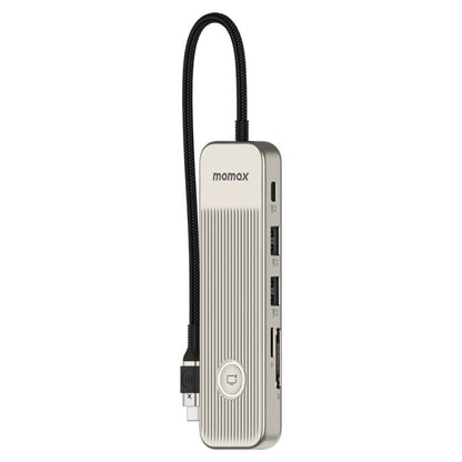 MOMAX DH19L 1-Link 9 in 1 Type-C Multifunctional HUB Adapter Docking Station(Titanium Gold) - USB HUB by MOMAX | Online Shopping UK | buy2fix