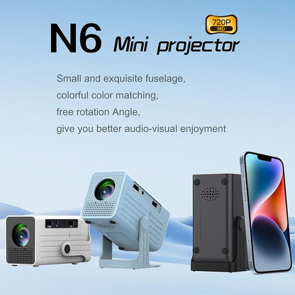N6 1280x720P 70ANSI Android 11.0 Smart Mini Projector, Plug:EU Plug(Black) - Mini Projector by buy2fix | Online Shopping UK | buy2fix