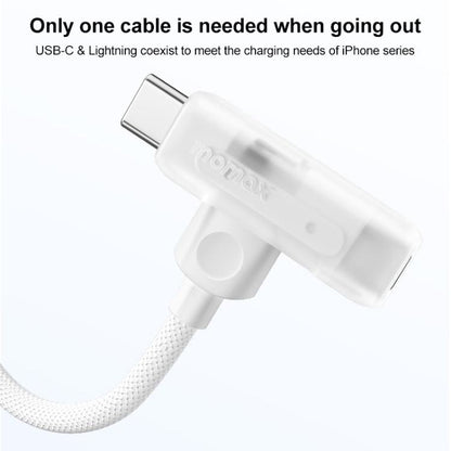 MOMAX DL56 1-Link Flow 60W Type-C to Type-C and 8 Pin Fast Charging Cable, Length:1.5m(Black) - 2 in 1 Cable by MOMAX | Online Shopping UK | buy2fix