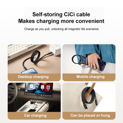 MOMAX DL57D Mag.Link 60W Type-C to 8 Pin Magnetic Braided Fast Charging Data Cable, Length:1m(Black) - 2 in 1 Cable by MOMAX | Online Shopping UK | buy2fix