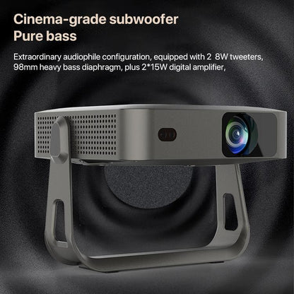 R1 1920x1280P 600ANSI Android 12.0 Smart Mini Portable Projector, Plug:US Plug(Black) - Mini Projector by buy2fix | Online Shopping UK | buy2fix