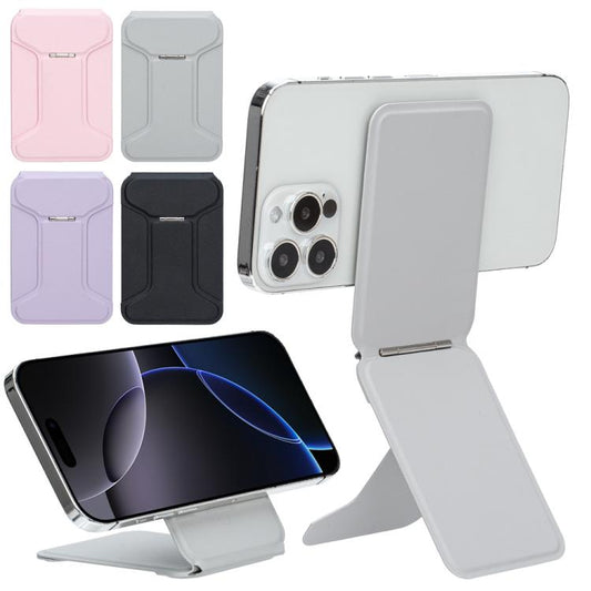 I-Shaped Phone Holder Leather Card Bag(Blue) - Adhesive Card Holders by buy2fix | Online Shopping UK | buy2fix