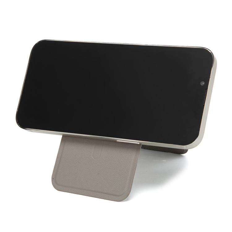 Hinge Mirror Phone Holder Leather Card Bag(Blue) - Adhesive Card Holders by buy2fix | Online Shopping UK | buy2fix