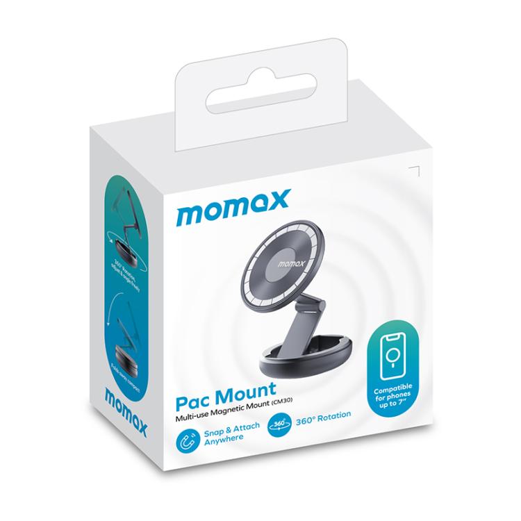 MOMAX CM30 Pac Mount Universal Transparent Magnetic Rotating Car Holder(Titanium Gold) - Universal Car Holders by MOMAX | Online Shopping UK | buy2fix
