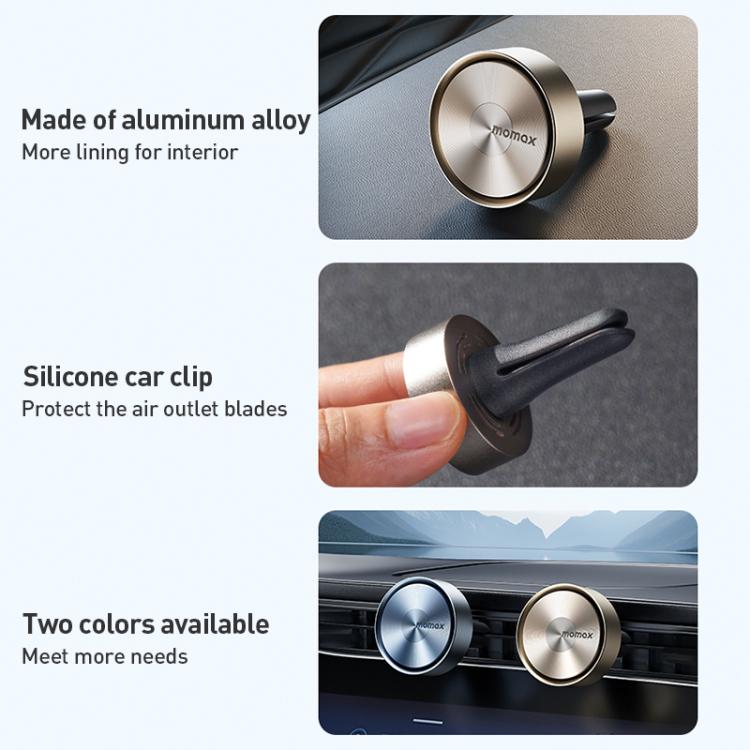 MOMAX CR12 1-Car Relaxaire Small Ring Aluminum Alloy Air Outlet Aromatherapy(Titanium Gold) - Air Freshener by MOMAX | Online Shopping UK | buy2fix