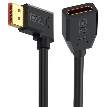 DP2.1 Male to DP2.1 Female Right Elbow 52Gbps 16K 30Hz DisplayPort Extension Adapter Cable, Length: 15cm(Black) -  by buy2fix | Online Shopping UK | buy2fix