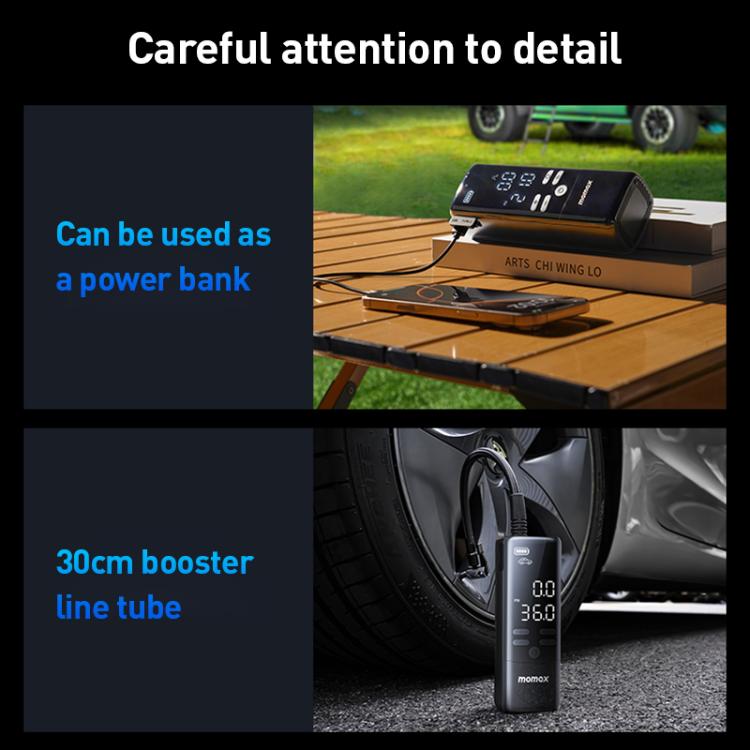 MOMAX CR16D 1-Move Support Car Digital Display Portable Smart Electric Wireless Air Pump(Black) - Inflatable Pump by MOMAX | Online Shopping UK | buy2fix