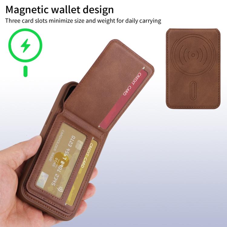 For iPhone 16 Pro BETOPNICE Vertical Flip Detachable MagSafe Wallet Phone Case(Brown) - iPhone 16 Pro Cases by BETOPNICE | Online Shopping UK | buy2fix