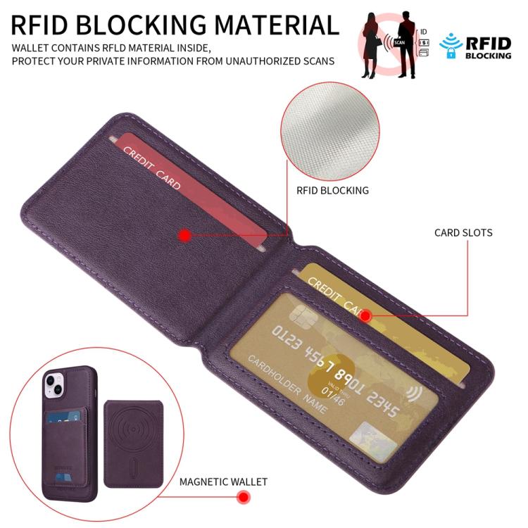 For iPhone 14 Plus BETOPNICE Vertical Flip Detachable MagSafe Wallet Phone Case(Purple) - iPhone 14 Plus Cases by BETOPNICE | Online Shopping UK | buy2fix