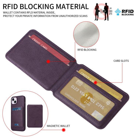 For iPhone 14 Plus BETOPNICE Vertical Flip Detachable MagSafe Wallet Phone Case(Purple) - iPhone 14 Plus Cases by BETOPNICE | Online Shopping UK | buy2fix
