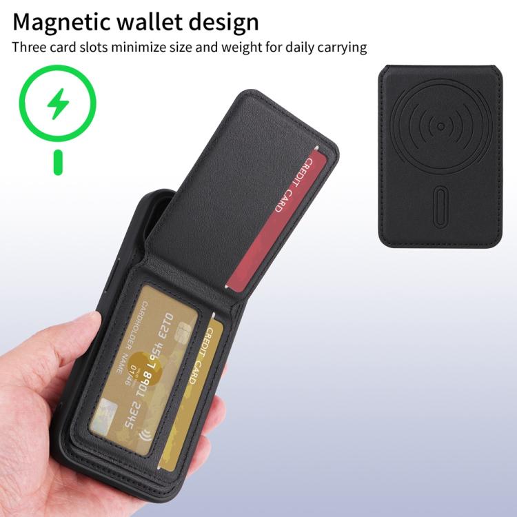 For iPhone 13 Pro BETOPNICE Vertical Flip Detachable MagSafe Wallet Phone Case(Black) - iPhone 13 Pro Cases by BETOPNICE | Online Shopping UK | buy2fix