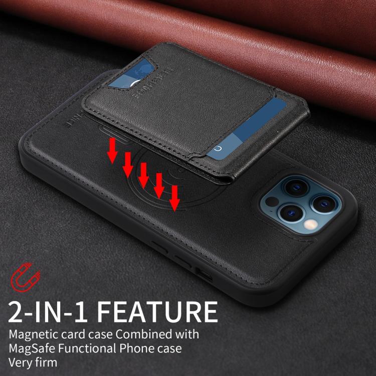 For iPhone 12 Pro Max BETOPNICE Vertical Flip Detachable MagSafe Wallet Phone Case(Black) - iPhone 12 Pro Max Cases by BETOPNICE | Online Shopping UK | buy2fix
