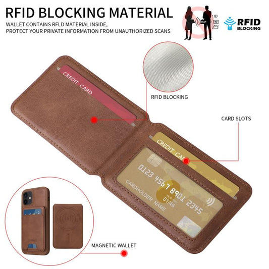 For iPhone 12 / 12 Pro BETOPNICE Vertical Flip Detachable MagSafe Wallet Phone Case(Brown) - iPhone 12 / 12 Pro Cases by BETOPNICE | Online Shopping UK | buy2fix