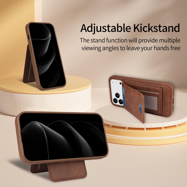 For iPhone 17 Pro Max BETOPNICE Vertical Flip Detachable MagSafe Wallet Phone Case(Brown) - iPhone 17 Pro Max Cases by BETOPNICE | Online Shopping UK | buy2fix