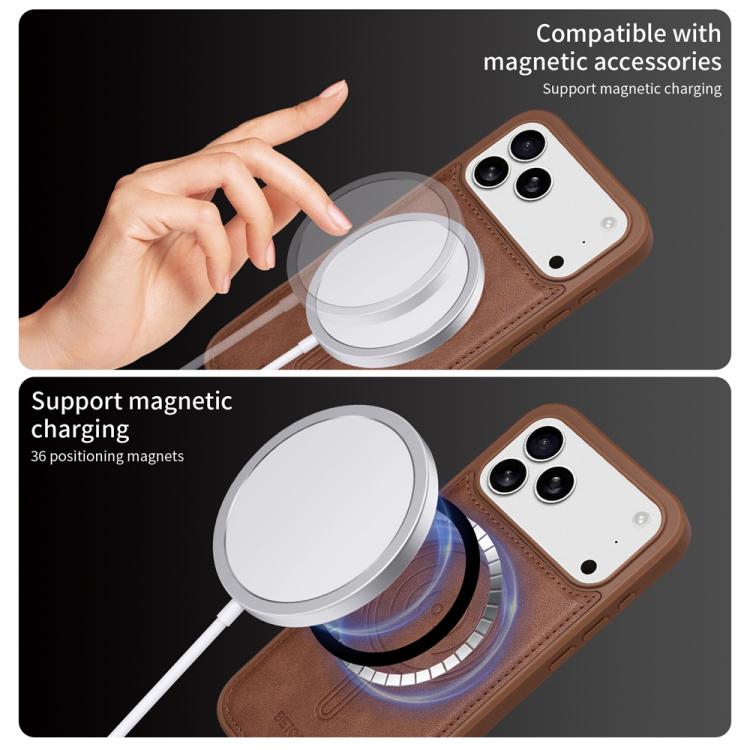 For iPhone 17 Pro Max BETOPNICE Vertical Flip Detachable MagSafe Wallet Phone Case(Brown) - iPhone 17 Pro Max Cases by BETOPNICE | Online Shopping UK | buy2fix