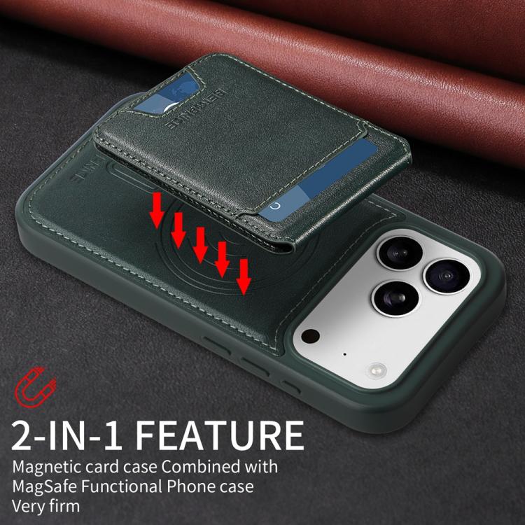 For iPhone 17 Pro BETOPNICE Vertical Flip Detachable MagSafe Wallet Phone Case(Green) - iPhone 17 Pro Cases by BETOPNICE | Online Shopping UK | buy2fix