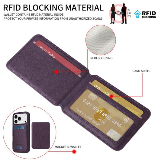 For iPhone 17 Pro BETOPNICE Vertical Flip Detachable MagSafe Wallet Phone Case(Purple) - iPhone 17 Pro Cases by BETOPNICE | Online Shopping UK | buy2fix