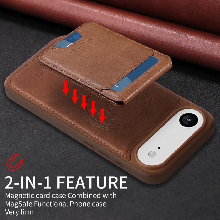 For iPhone Air BETOPNICE Vertical Flip Detachable MagSafe Wallet Phone Case(Brown) - iPhone Air Cases by BETOPNICE | Online Shopping UK | buy2fix