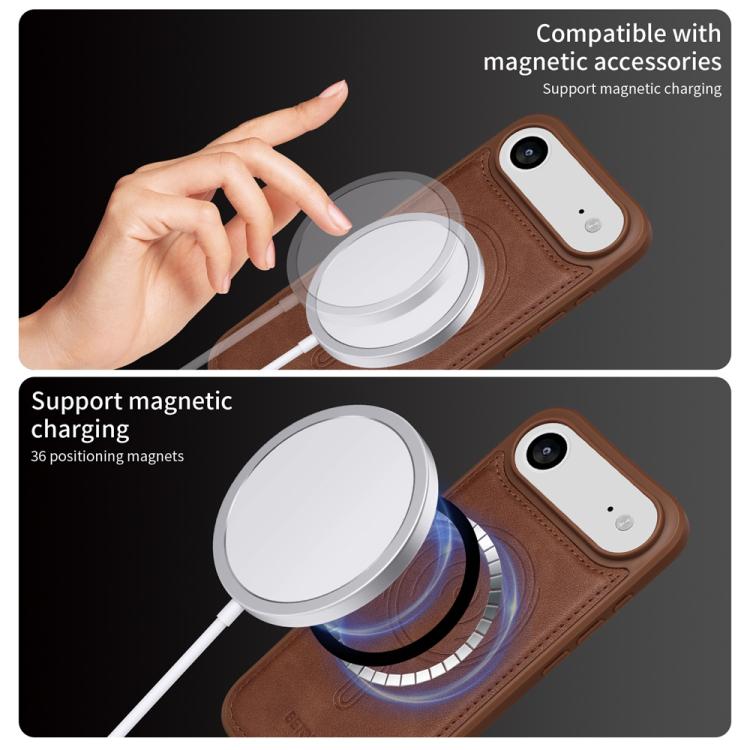 For iPhone Air BETOPNICE Vertical Flip Detachable MagSafe Wallet Phone Case(Brown) - iPhone Air Cases by BETOPNICE | Online Shopping UK | buy2fix