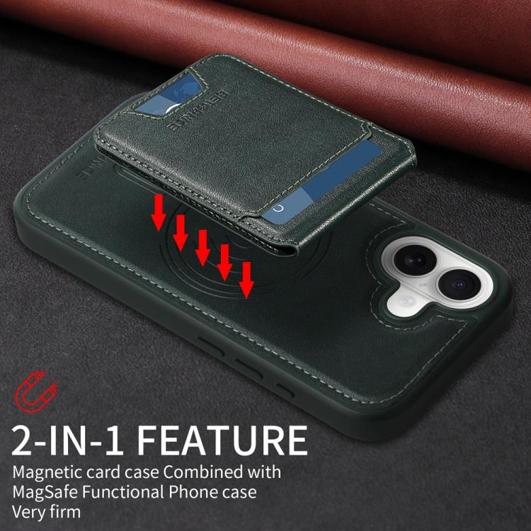 For iPhone 17 BETOPNICE Vertical Flip Detachable MagSafe Wallet Phone Case(Green) - iPhone 17 Cases by BETOPNICE | Online Shopping UK | buy2fix