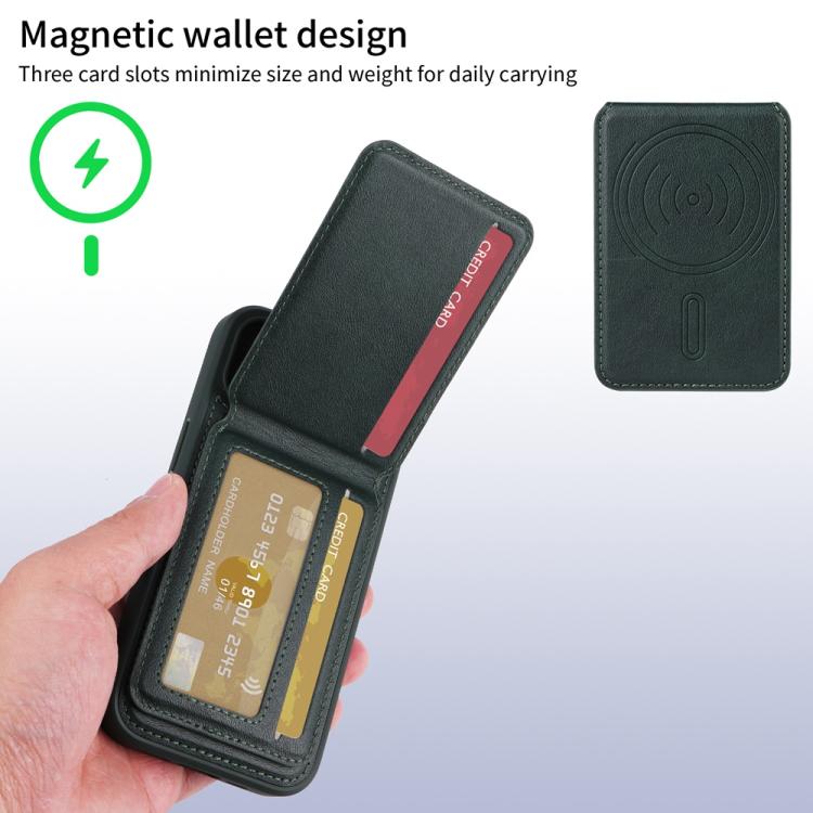 For iPhone 17 BETOPNICE Vertical Flip Detachable MagSafe Wallet Phone Case(Green) - iPhone 17 Cases by BETOPNICE | Online Shopping UK | buy2fix