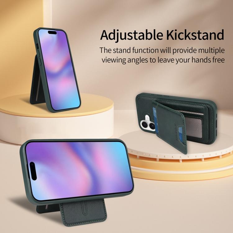For iPhone 17 BETOPNICE Vertical Flip Detachable MagSafe Wallet Phone Case(Green) - iPhone 17 Cases by BETOPNICE | Online Shopping UK | buy2fix