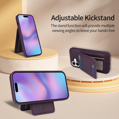 For iPhone 17 BETOPNICE Vertical Flip Detachable MagSafe Wallet Phone Case(Purple) - iPhone 17 Cases by BETOPNICE | Online Shopping UK | buy2fix