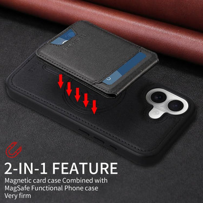 For iPhone 17 BETOPNICE Vertical Flip Detachable MagSafe Wallet Phone Case(Black) - iPhone 17 Cases by BETOPNICE | Online Shopping UK | buy2fix