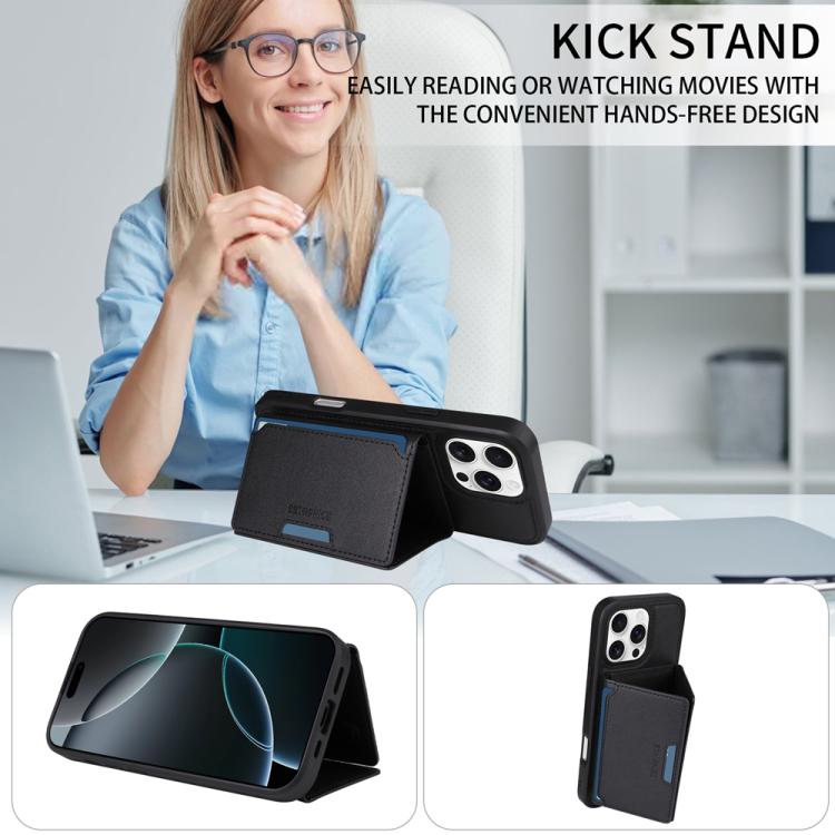 For iPhone 16 Pro Max BETOPNICE Horizontal Flip Detachable MagSafe Wallet Phone Case(Black) - iPhone 16 Pro Max Cases by BETOPNICE | Online Shopping UK | buy2fix