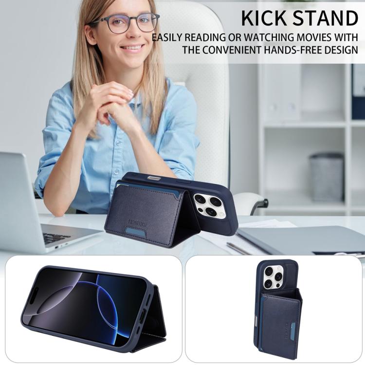 For iPhone 16 Pro BETOPNICE Horizontal Flip Detachable MagSafe Wallet Phone Case(Blue) - iPhone 16 Pro Cases by BETOPNICE | Online Shopping UK | buy2fix