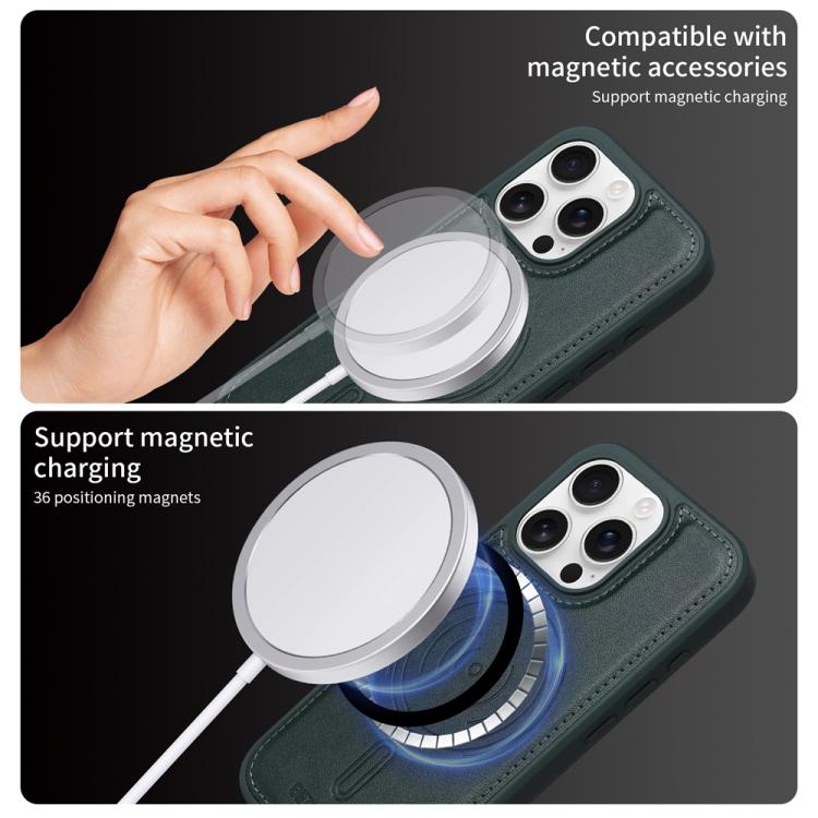 For iPhone 16 Pro BETOPNICE Horizontal Flip Detachable MagSafe Wallet Phone Case(Green) - iPhone 16 Pro Cases by BETOPNICE | Online Shopping UK | buy2fix