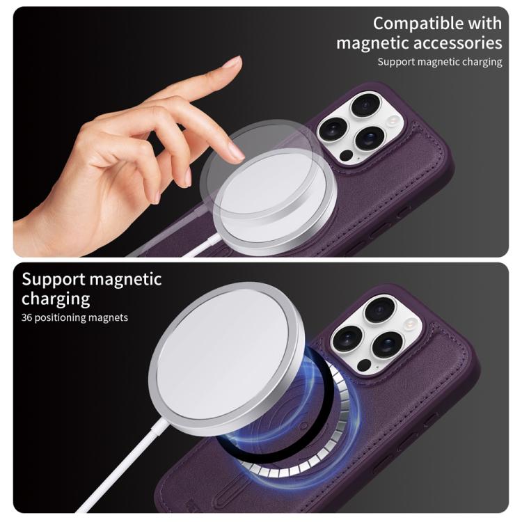 For iPhone 16 Pro BETOPNICE Horizontal Flip Detachable MagSafe Wallet Phone Case(Purple) - iPhone 16 Pro Cases by BETOPNICE | Online Shopping UK | buy2fix