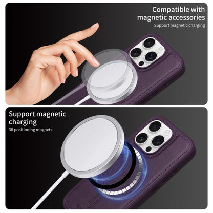 For iPhone 16 Pro BETOPNICE Horizontal Flip Detachable MagSafe Wallet Phone Case(Purple) - iPhone 16 Pro Cases by BETOPNICE | Online Shopping UK | buy2fix
