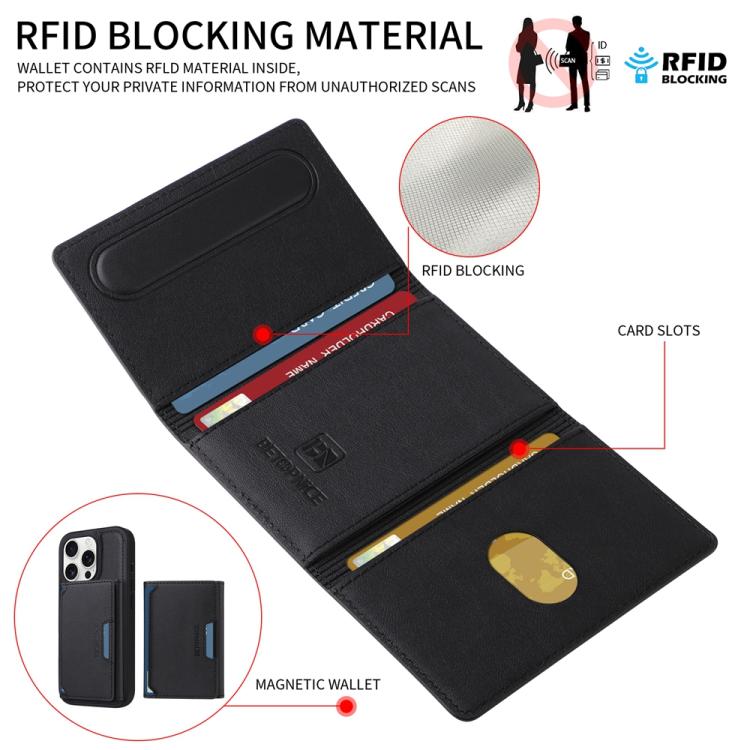 For iPhone 16 Pro BETOPNICE Horizontal Flip Detachable MagSafe Wallet Phone Case(Black) - iPhone 16 Pro Cases by BETOPNICE | Online Shopping UK | buy2fix