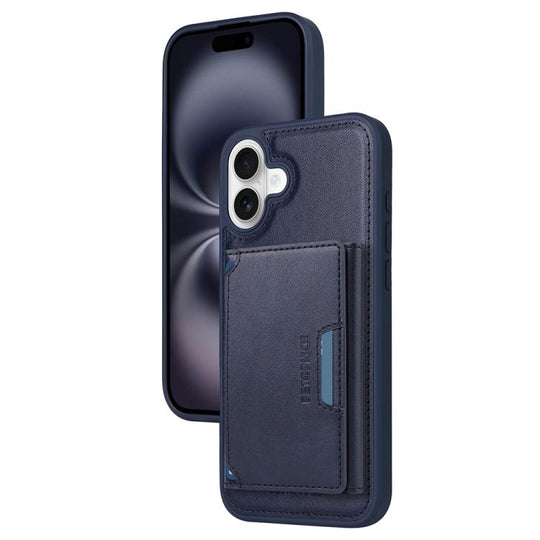 For iPhone 16 Plus BETOPNICE Horizontal Flip Detachable MagSafe Wallet Phone Case(Blue)