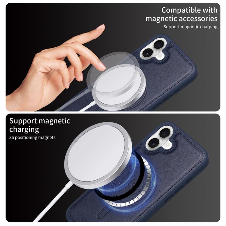 For iPhone 16 Plus BETOPNICE Horizontal Flip Detachable MagSafe Wallet Phone Case(Blue) - iPhone 16 Plus Cases by BETOPNICE | Online Shopping UK | buy2fix
